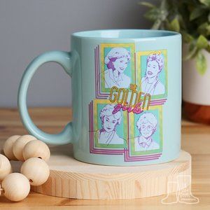 Silver Buffalo, Golden Girls Retro Squares Turquoise Ceramic Mug, 20oz